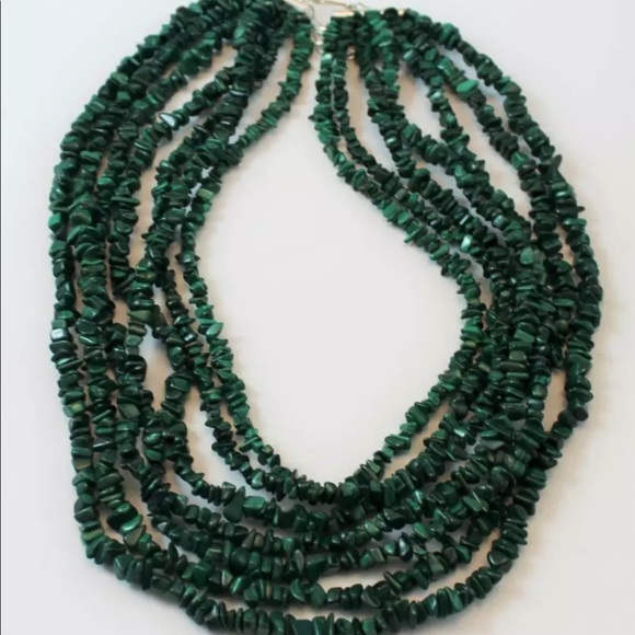 Mine Finds Jay King 7 Strand Malachite Necklace - Picture 2 of 6